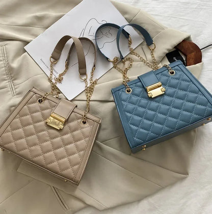 Mode pas cher Sac Femme Minimalisme Carré Sacs à bandoulière Chaînes Lingge Motif Sac à bandoulière pour les femmes Sacs à main et sacs à main - brazza clothes