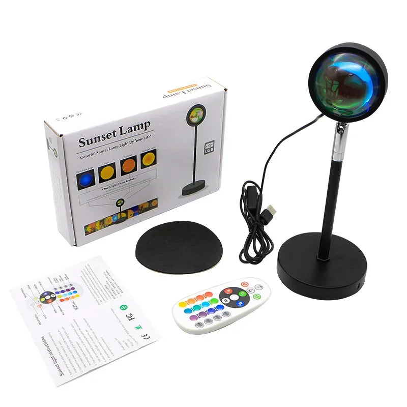 Projecteur USB en aluminium, lumière d'ambiance coucher de soleil, Led 16 couleurs, lampe arc-en-ciel Rgb intelligente avec télécommande - brazza clothes