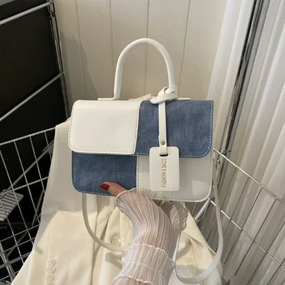 Offre Spéciale mode PU cuir carré sous les bras sac à bandoulière pour dames épissure sacs à bandoulière bloc conception pour la fête des mères