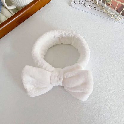 Bandeau de cheveux élastique réglable avec logo personnalisé Bandeau de douche à nœud pour femme Bandeau de maquillage doux recyclable pour laver le visage
