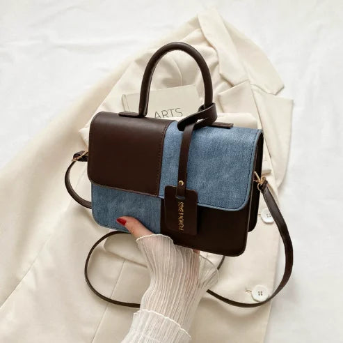 Offre Spéciale mode PU cuir carré sous les bras sac à bandoulière pour dames épissure sacs à bandoulière bloc conception pour la fête des mères