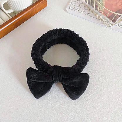 Bandeau de cheveux élastique réglable avec logo personnalisé Bandeau de douche à nœud pour femme Bandeau de maquillage doux recyclable pour laver le visage