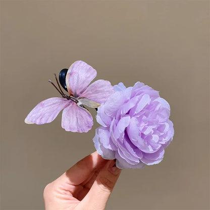 Pince à cheveux papillon haut de gamme en trois dimensions pour femmes de Style chinois accessoire de cheveux doux et de niche - brazza clothes