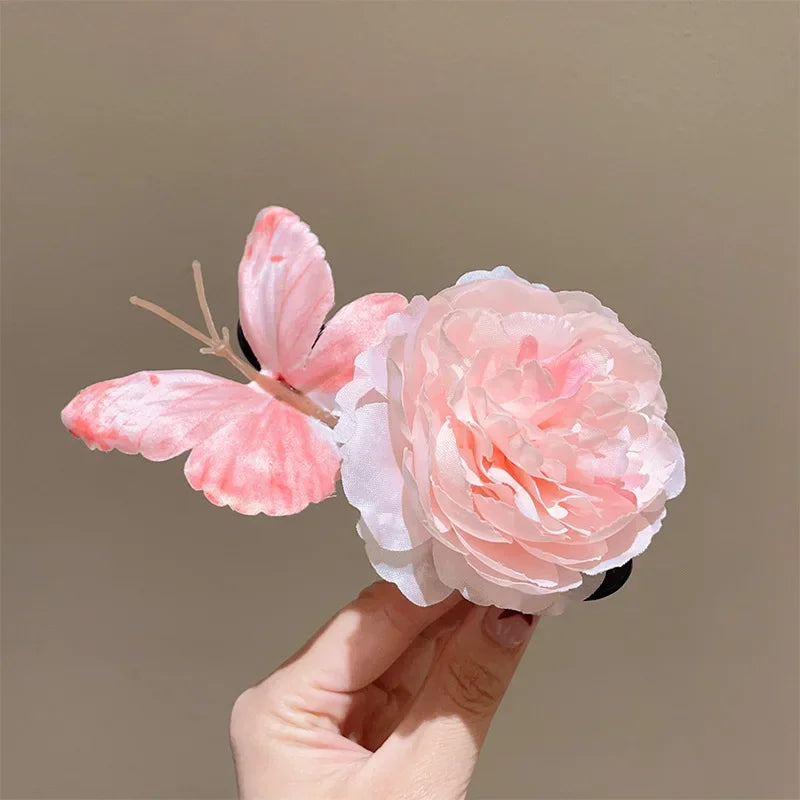 Pince à cheveux papillon haut de gamme en trois dimensions pour femmes de Style chinois accessoire de cheveux doux et de niche - brazza clothes