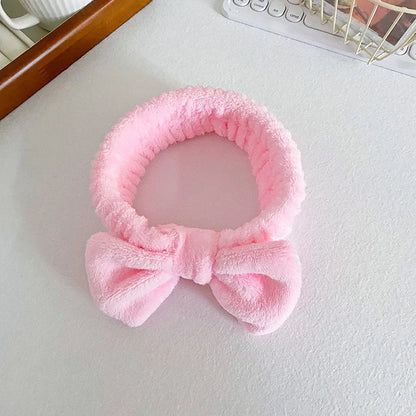 Bandeau de cheveux élastique réglable avec logo personnalisé Bandeau de douche à nœud pour femme Bandeau de maquillage doux recyclable pour laver le visage