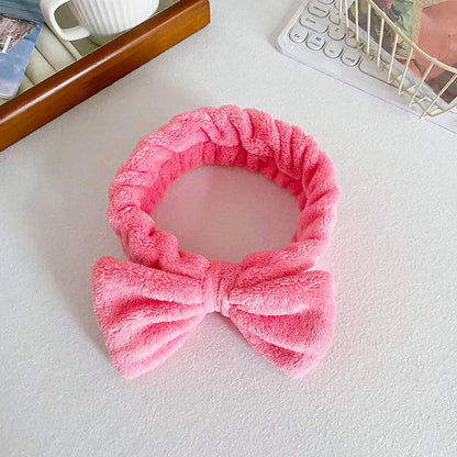 Bandeau de cheveux élastique réglable avec logo personnalisé Bandeau de douche à nœud pour femme Bandeau de maquillage doux recyclable pour laver le visage