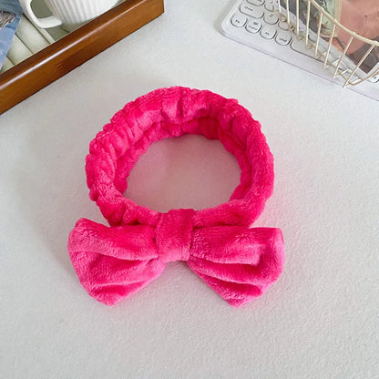 Bandeau de cheveux élastique réglable avec logo personnalisé Bandeau de douche à nœud pour femme Bandeau de maquillage doux recyclable pour laver le visage